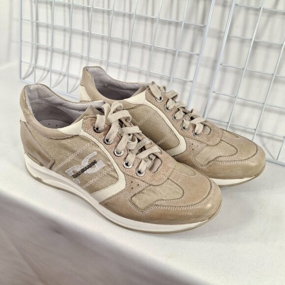 Nero Giardini Italian Fashion Sneakers Women  Sz38(7.5) Gold Sparkle MSRP $240 - Picture 1 of 16